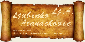 Ljubinko Atanacković vizit kartica